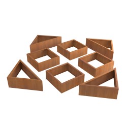 CORTEN RAISED GARDEN BED TRIANGLE MODULE H.30CM